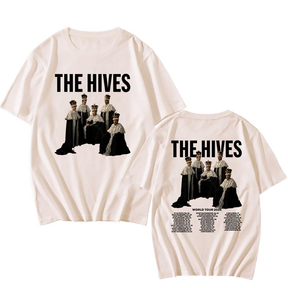 The Hives World Tour 2025 T-shirt Short Sleeve Summer Cotton Tshirts Fashion Rock Band Graphic T Shirt Unisex Streetwear Men Tees