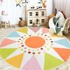 Round Living Room Carpet Foldable Machine Washable Non-slip Rainbow Bohemian Style Bedroom Floor Mat Swivel Chair Special Rugs