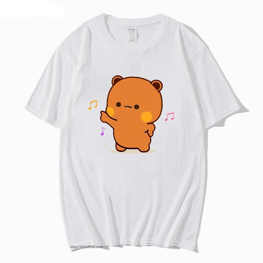 Anime Cartoon Panda Bear Bubu and Dudu T Shirt Kawaii Graphic Printed T Shirt Fashion Crew Neck Plus Size T Shirt Unisex
