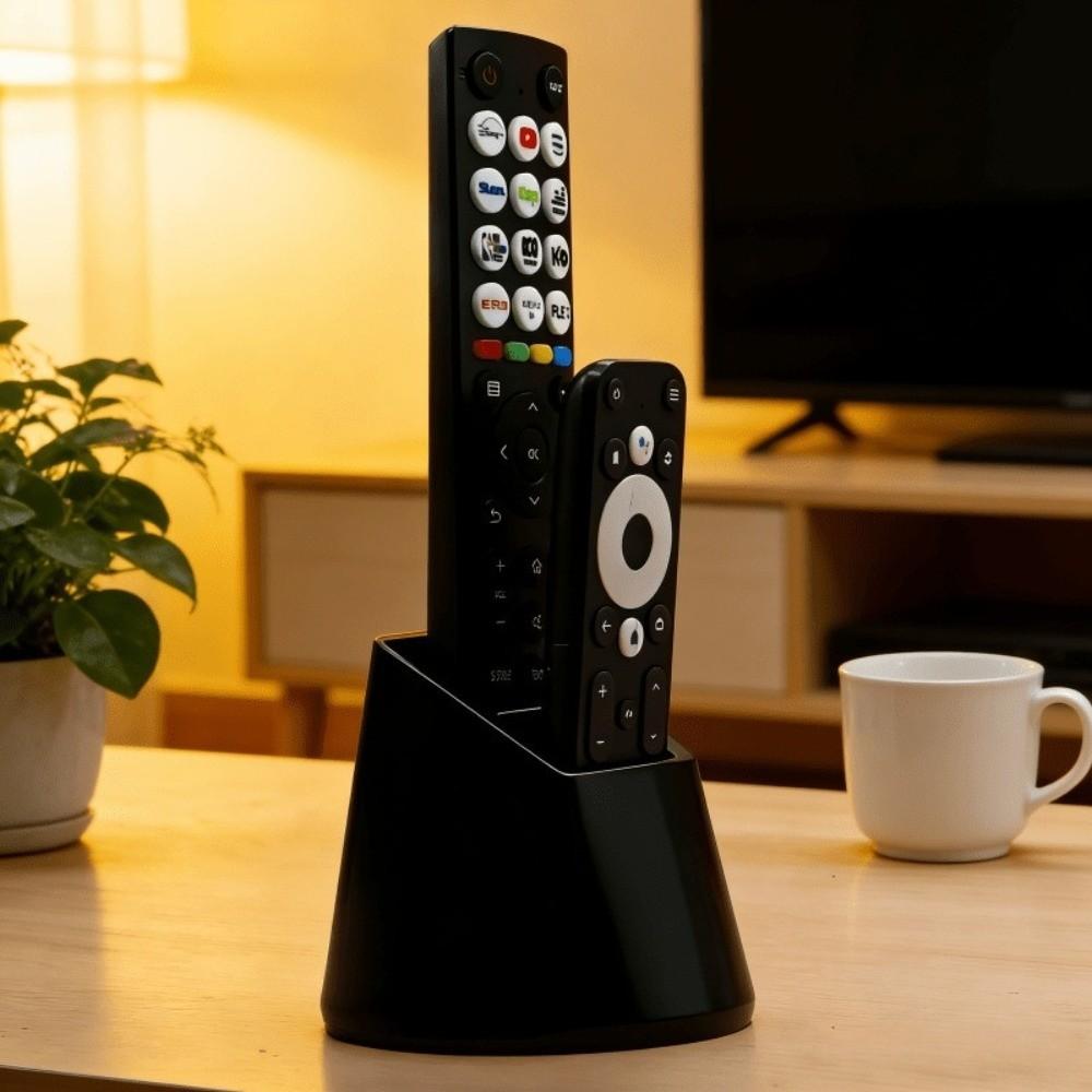 2-Hole Remote Control Holder Plastic Desk Remote Stand Desktop Storage Box Office Supplies