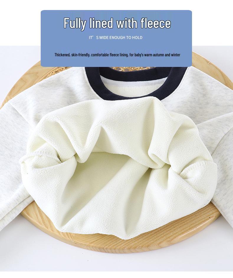 Winter Baby Cartoon Velvet Hoodie: Cozy, Trendy, Warm.