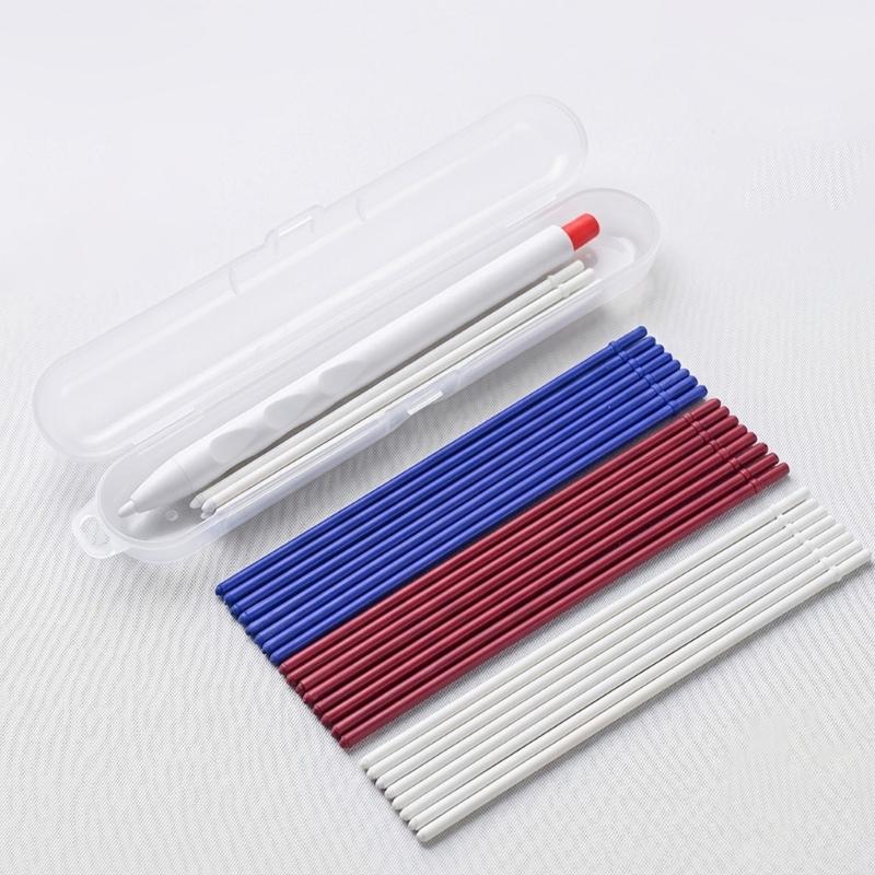 Retractable Sewing Chalk Pen Heat Erasable Fabric Marker with 10 Replacement Inserts for Sewing, Quilting and Drafting