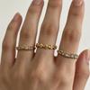 Women Twig Leaf Stackable Gold Rings Set Vintage Zircon Bands Dainty Jewelry for Birthday Holiday Anniversary