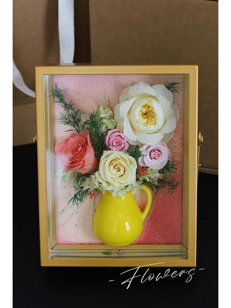 Everlasting Rose Vase & Frame - 3D Floral Gift for Mother's Day, Birthdays & Home Decor