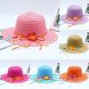Handmade Sun Hat Flower Decoration Beach Hat Sweet Straw Hat  Beach