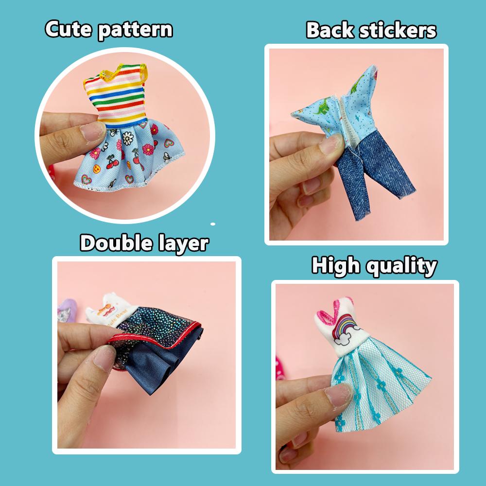 18Pcs Doll Clothes and Accessories for 5.3''/13cm Dolls 8 Fashion Dresses 4 Casual Jumpsuits 3 Swimsuits 3 Mini Laptop Items
