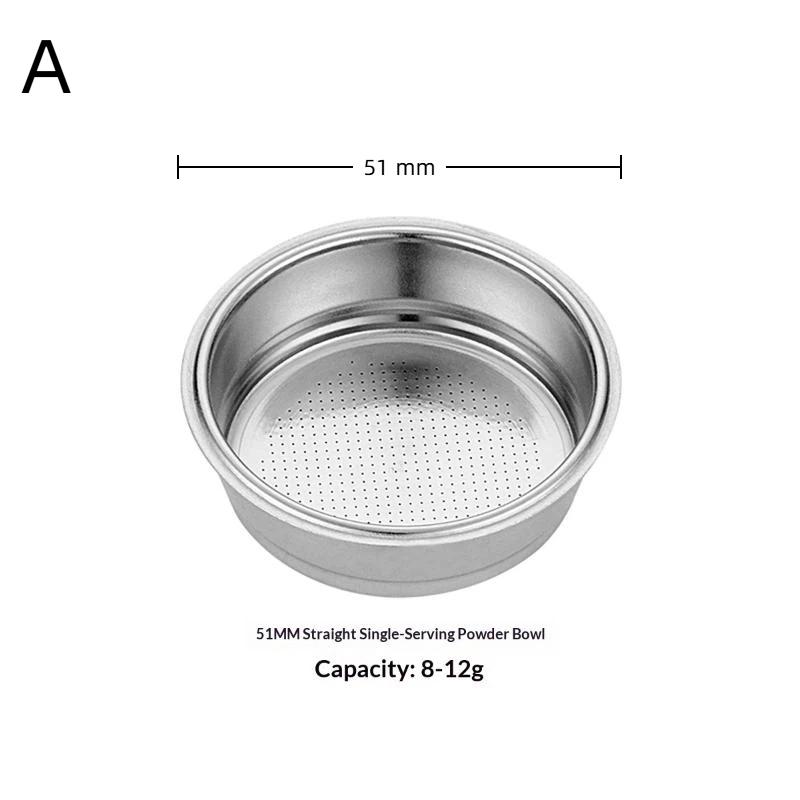 51mm 54mm 58mm Coffee Filter Basket Stainless Steel Coffee Powder Bowl Coffee Handle Bottomless Universal Coffee Powder Bowl