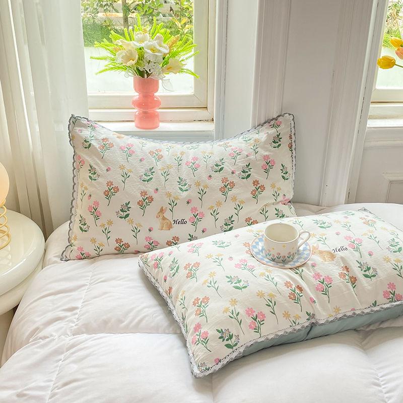 Floral Pillow Case Bathroom Household Washable Removable 48x74cm Pillowcase Breathable Four Season Pillows Cover Skin-friendly