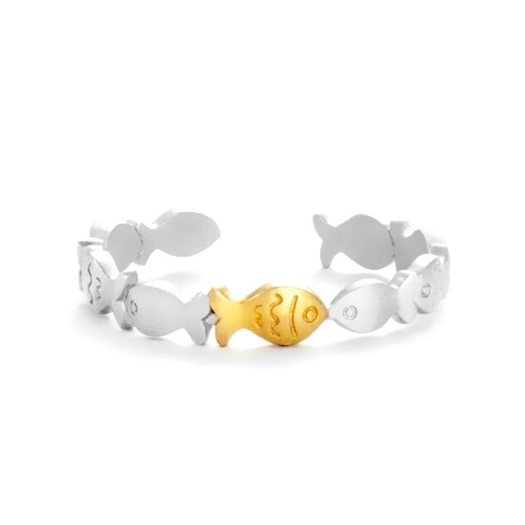 

Charming Forest-Style Gold Fish Ring: Creative, Sweet & Cute Design for a Unique Look Adjustable