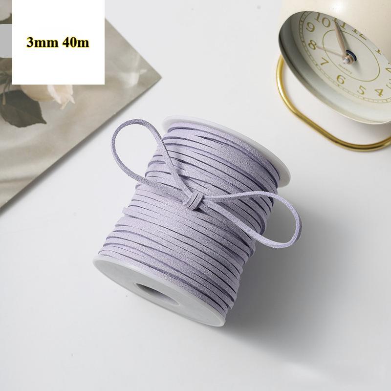3mm 40m Leather Rope Floral Bouquet Wrap Ribbon for DIY Gift Packaging and Handmade Crafts Apparel Sewing Supplies