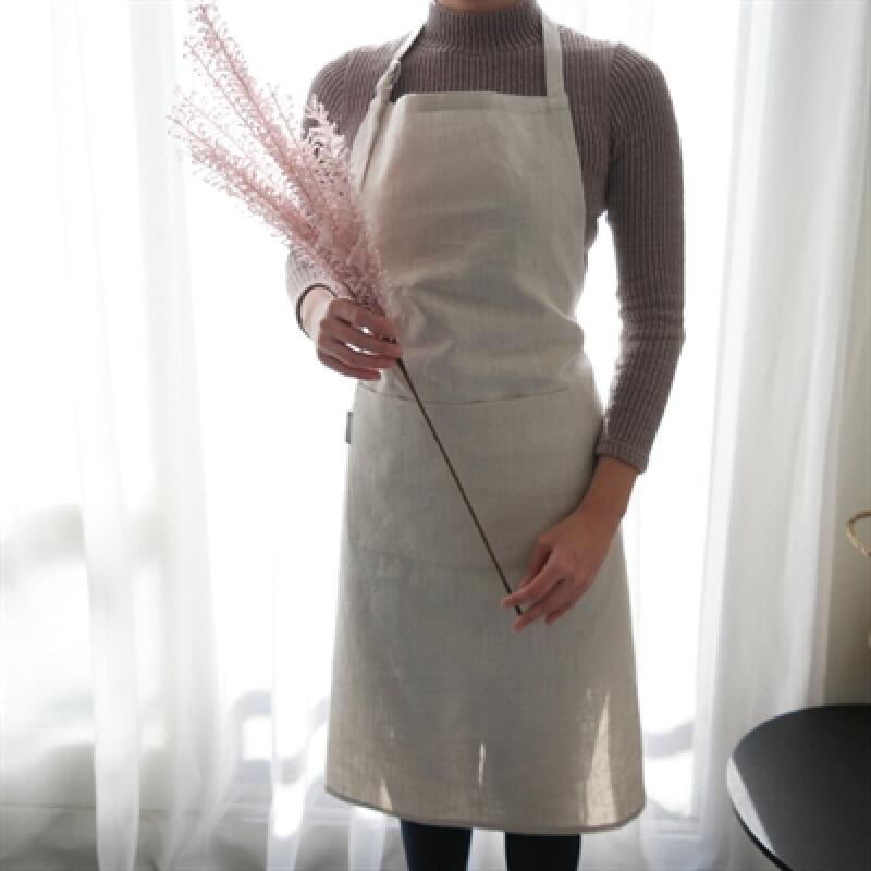 Rita 2 Linen Apron Ivory