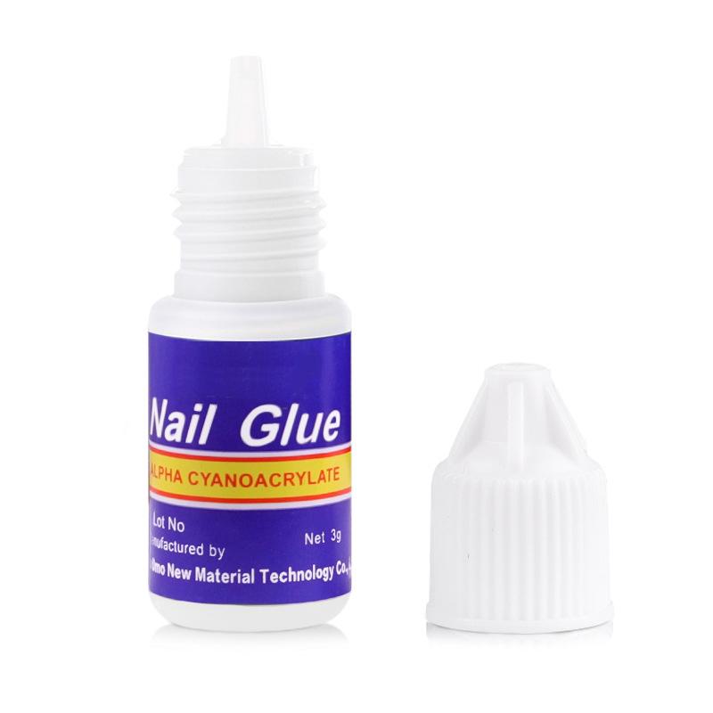 3 Bottles Acrylic Nail Art Glue French False Tips Rhinestones Gems Manicure Tool Fake Nail Glues
