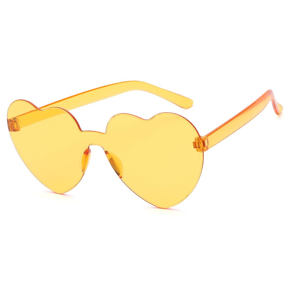 Costume Candy Color Eyewear Transparent Heart Sunglasses Sunglasses For Women Rimless Heart Glasses
