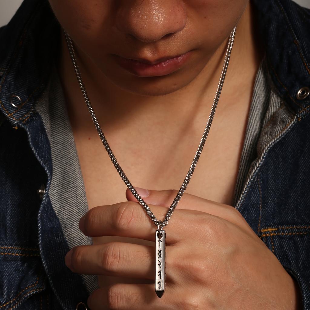 Men's Viking Rune Norse Mythology Themed Pendant Necklace