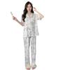 Factory goods 1011 printed short sleeves new ice silk pajamas women's Douyin fashion cartoon Internet celebrity fashion loungewear