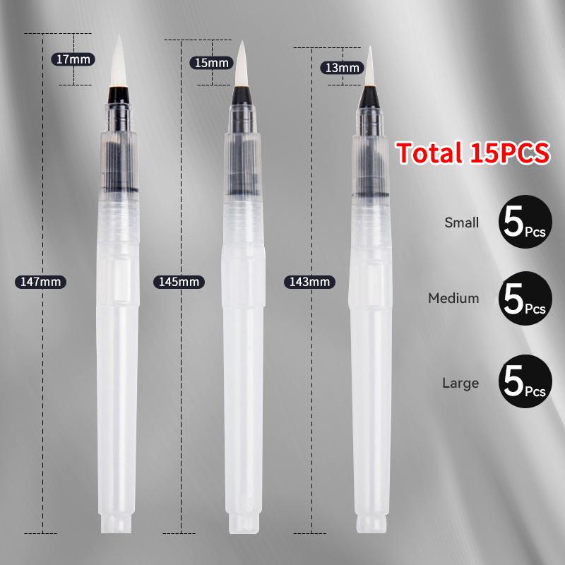 3/18pcs Refillable Water Color Brush Pen Set Artist Grade Watercolor Paint Brushes for DIY Art Calligraphy Painting & Lettering