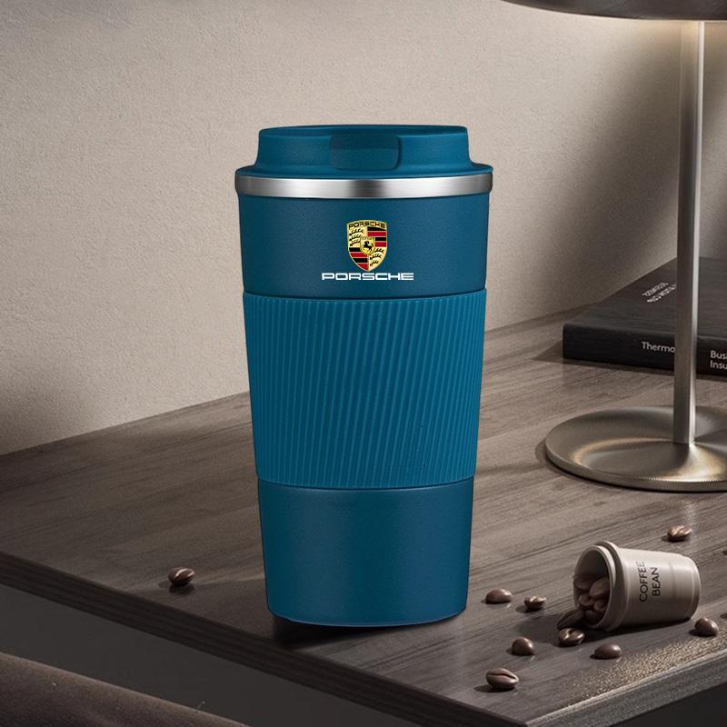 500ml Stainless Steel Coffee Tumbler Thermos Cup Portable Travel Thermal Mug for Porsche Panamera Cayenne Taycan 911 718 Macan