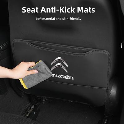Car Seat Back Semi-Cover Anti-Kick Pad Waterproof For C4 C3 C5 C1 C2 Berlingo Celysee Cactus Picasso Aircross Saxo Grand