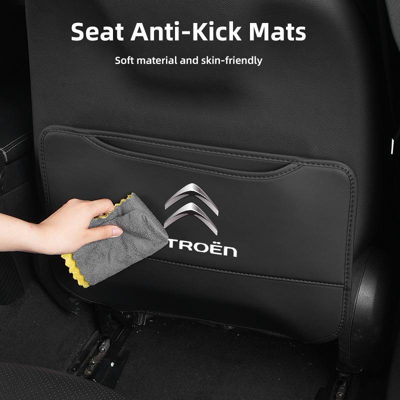 Car Seat Back Semi-Cover Anti-Kick Pad Waterproof For Citroen C4 C3 C5 C1 C2 Berlingo Celysee Cactus Picasso Aircross Saxo Grand