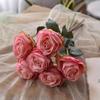 1Pc 6 Heads Multicolor Rose Bouquet Artificial Flowers for Wedding Home Decoration Holiday Decoration Valentine's Day Gift