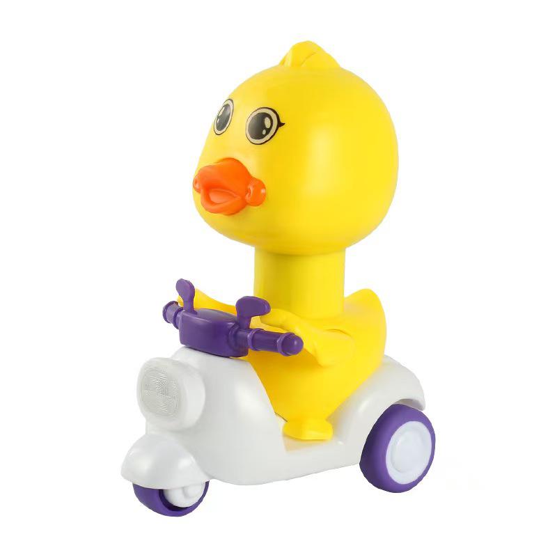 Little Duck Pull-Back Gliding Toy Motorcycle for Kids - Cartoon Educational Toddler Toy