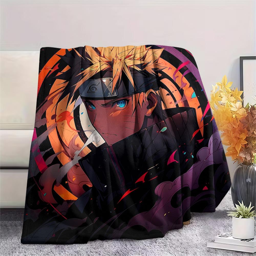 Naruto (Color Background) Print Flannel Blanket, High quality Comfortable for All Seasons, Home Decor, Warmth and Comfort