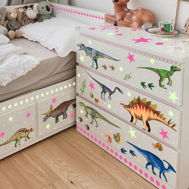 Luminous Cartoon Dinosaur Park Wall Sticker for Kids Room Decoration Mural Decor Vinyl Decals for Home Wall Decor Wallpaper
