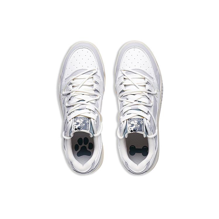 Li Ning Yuebai Slip Resistant Cushioning Abrasion Resistant Low top Skateboard Shoes Men's White Gray AGCS251-13