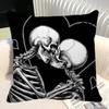 Simple Skull Love Married In Love Pillow Case Square Pillow Bedroom Sofa Leisure Comfort Cushion Car Home Decoration