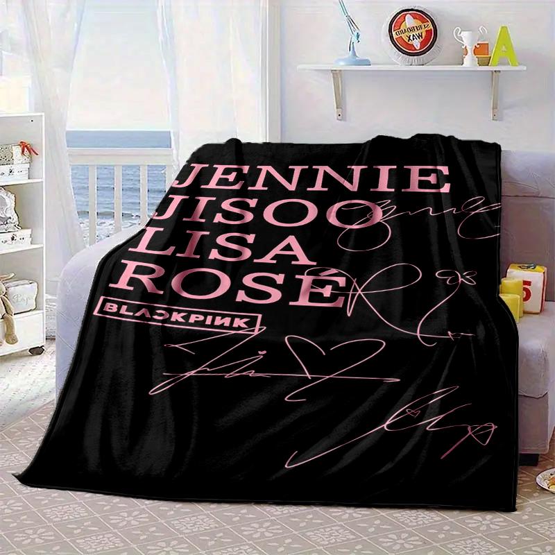 Schwarz und Rosa Mode Decke Flanell Decke für Bett, Sofa, Camping, Wandern, Picknick Zubehör, Geschenk für Familie Fan Geschenke