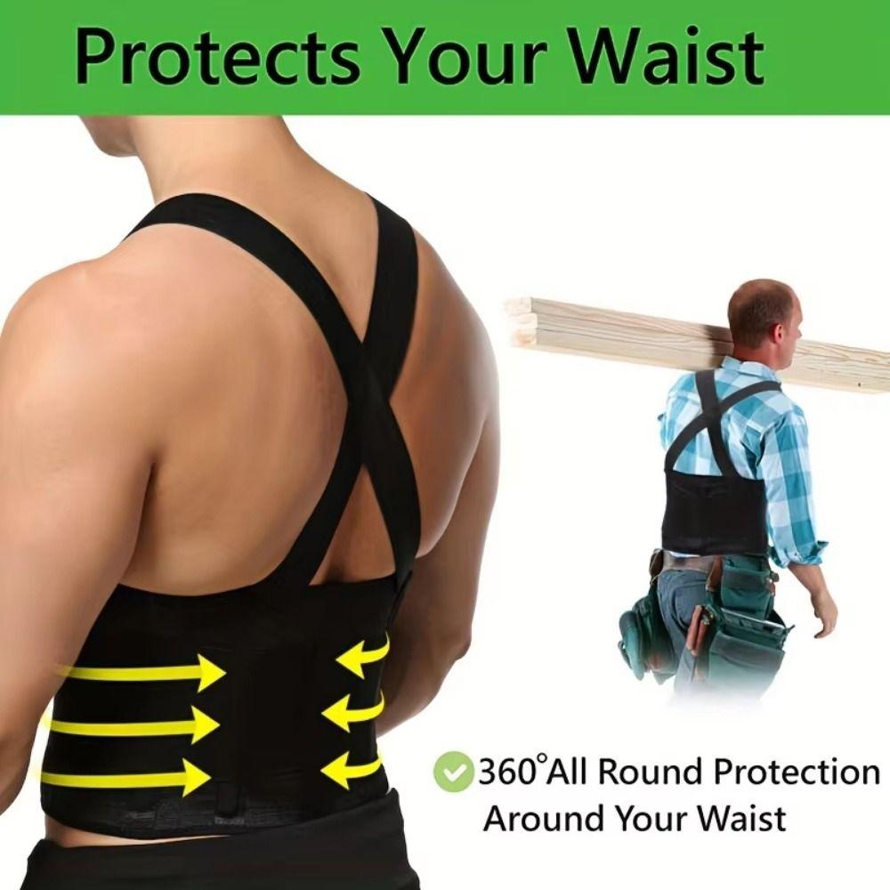 With Suspenders Spine Support Belt Breathable Lumbar Corset New Heavy Duty Back Brace  Gym Training