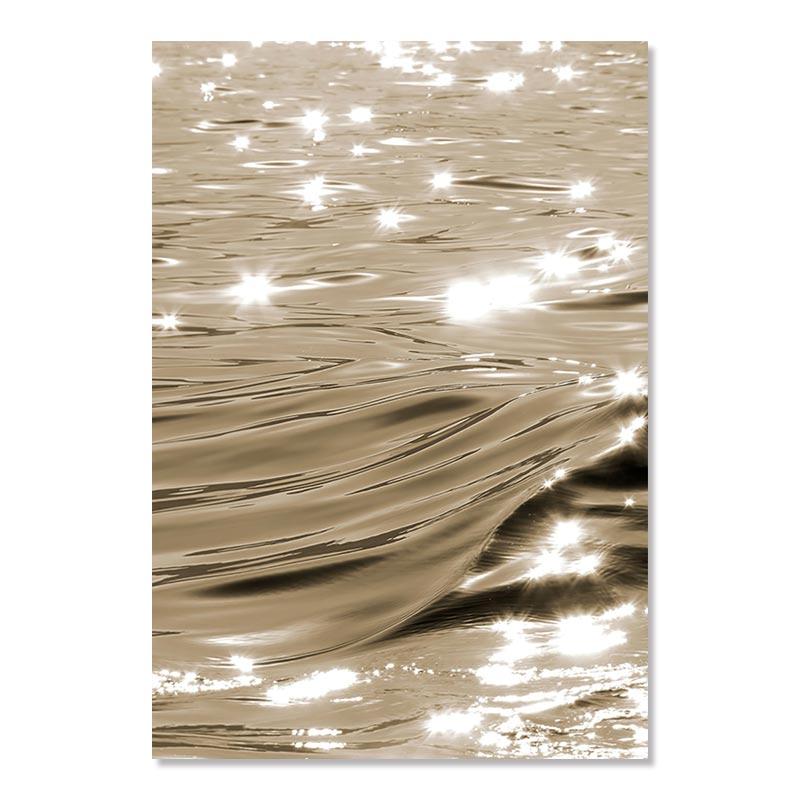 

Nordic Golden Leaf Beach Scenary Poster and Print Wall Art Modern Landscape Picture Canvas Painting for Home Decor Вітальня 21x30cm No Framed