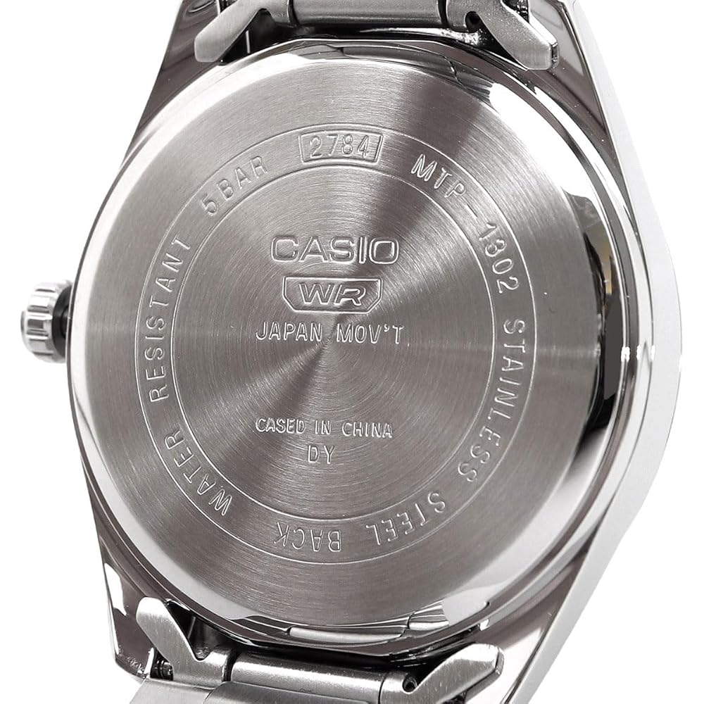 Casio MTP-1302D-7A1V Analog Quartz Men's Watch Silver Metal Band White Dial