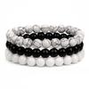 Geometric Agate Beaded Bracelet Set With Turquoise And Amethyst For Men And Women