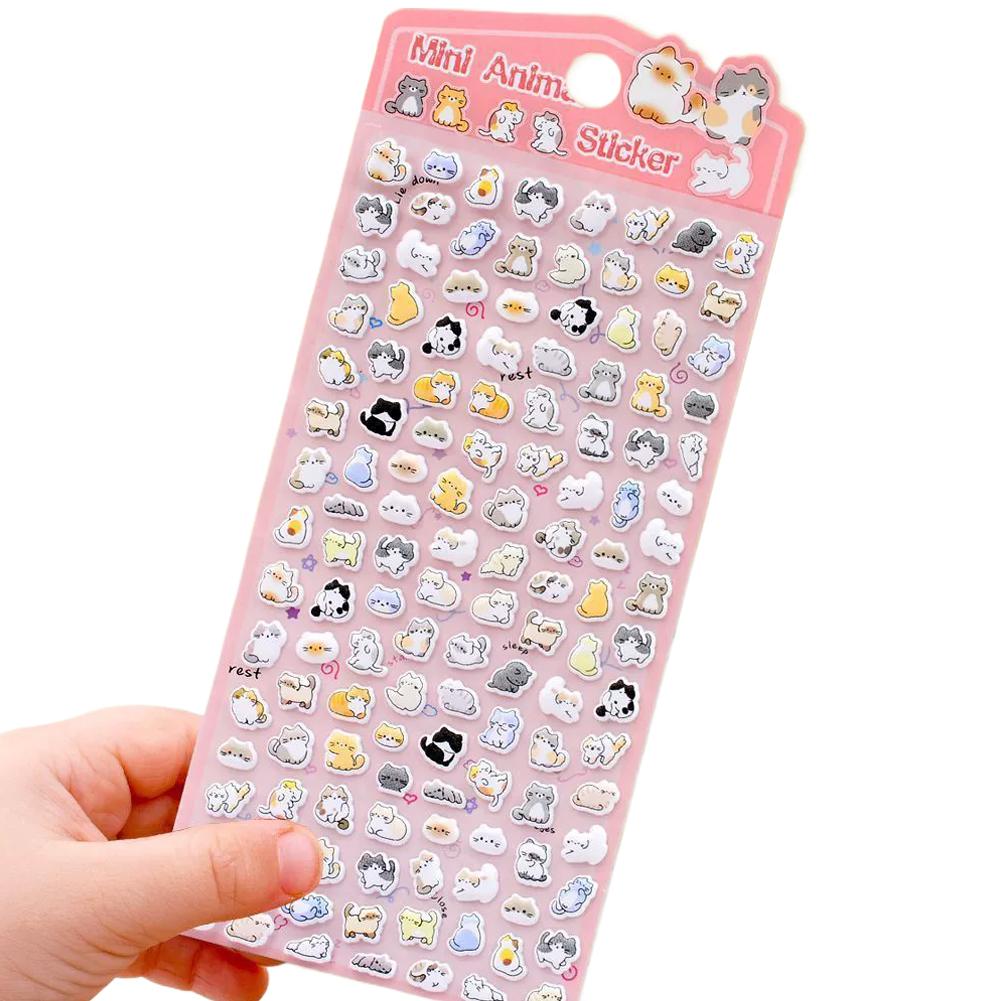 1 Sheet Cartoon Animals Cat Panda Double Stickers For Mobile Phone Case Mirror Scrapbook Journal Animal Decoration Gifts