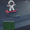Yousheng Obrotowa Ozdoba na Deskę Rozdzielczą Astronauta 2 w 1 Luminous Cyfrowa Tablica z Numerem Parkingowym z Antypoślizgową Podstawą Akcesoria do Wnętrza Samochodu dla Wszystkich