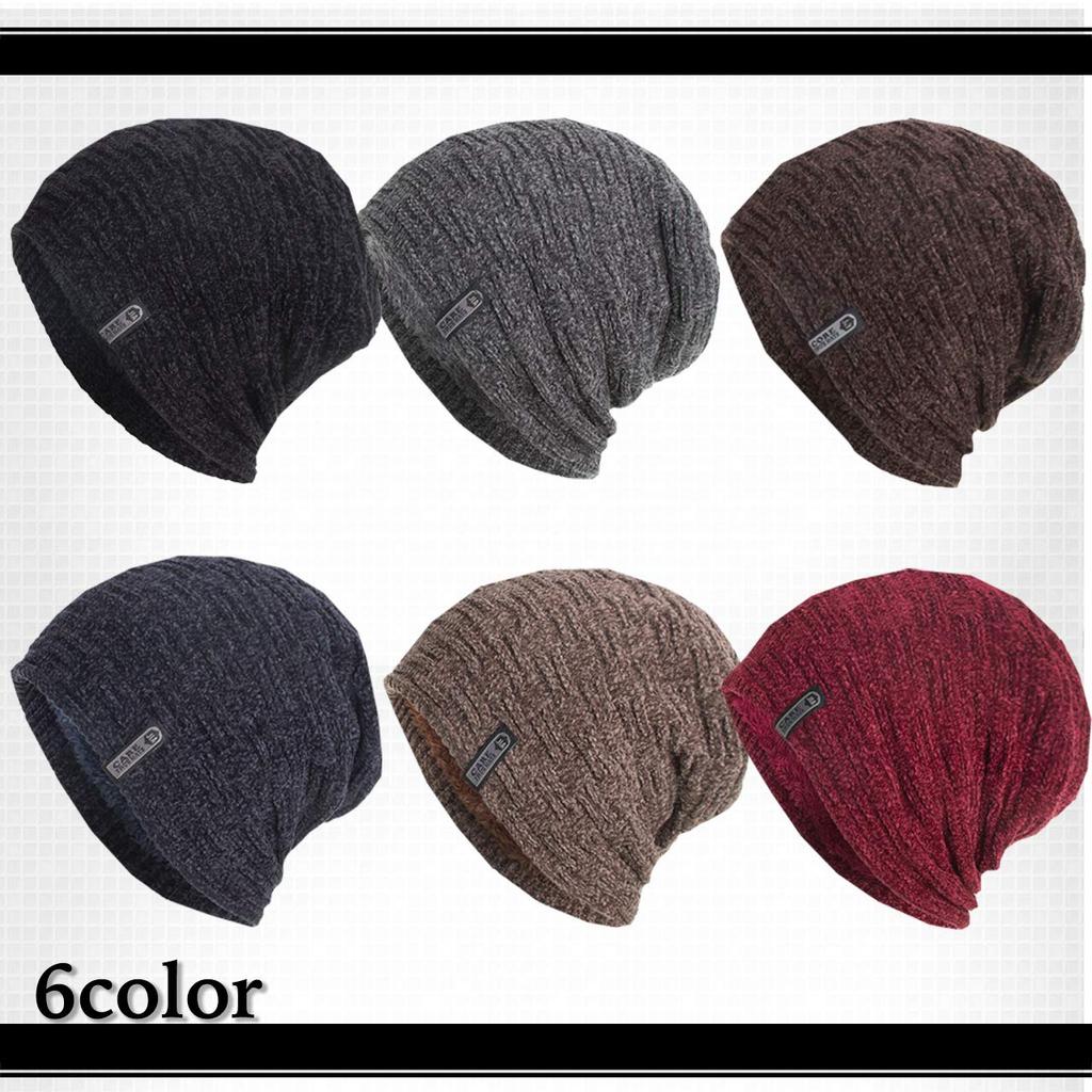 WHITE FANG Knit Perfect for Fall and CA295 Men's Cap, Casual, Stylish, Fleece-Lined, Winter, (04 Brown)