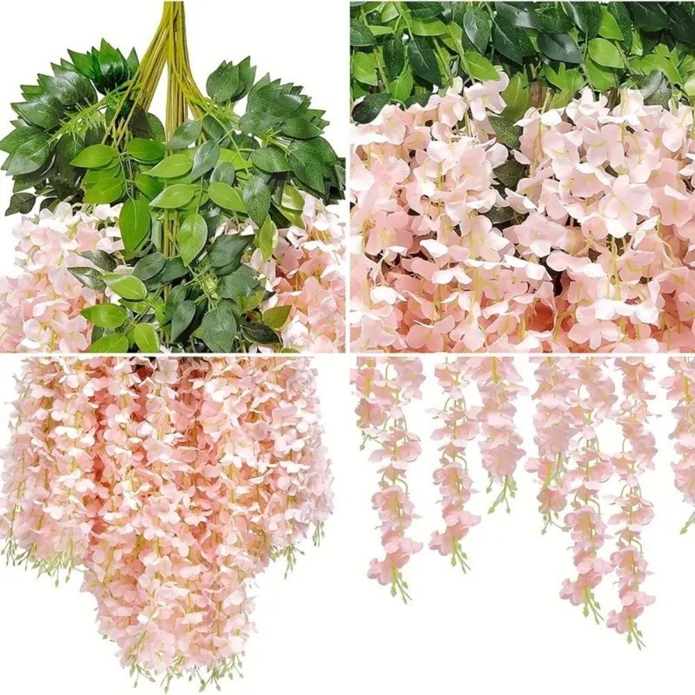 12pcs Long Branches Artificial Plant Vine Hanging Trailing Silk Flower  Wedding Decoration