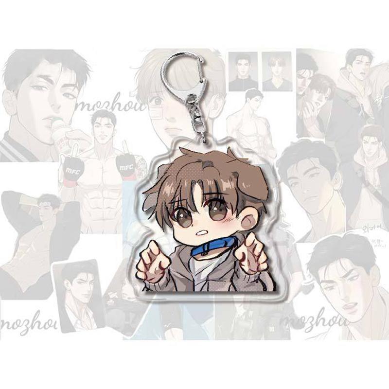 Manwha Jinx Joo Jaekyung Anime Keychain Kim Dan Men Key Chain Women  Creative Cute Figure Acrylic Keyring Pendant Gift