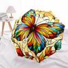 1pc Stained Glass Butterfly Design Automatic Opening Folding Umbrella with 8-Bone Iron Frame - Portable Outdoor for Fans, Travelers, Daily Use, Festiv