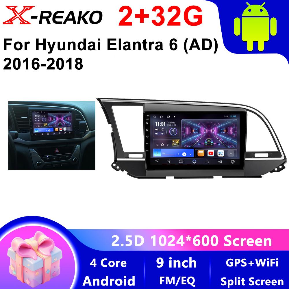 

Для Hyundai Elantra 2016 - 2018 9-дюймовый IPS QLED экран WiFi+4G Bluetooth GPS DSP Android автомобильный радиоприемник мультимедийный проигрыватель 4 core 2GB+32GB CP