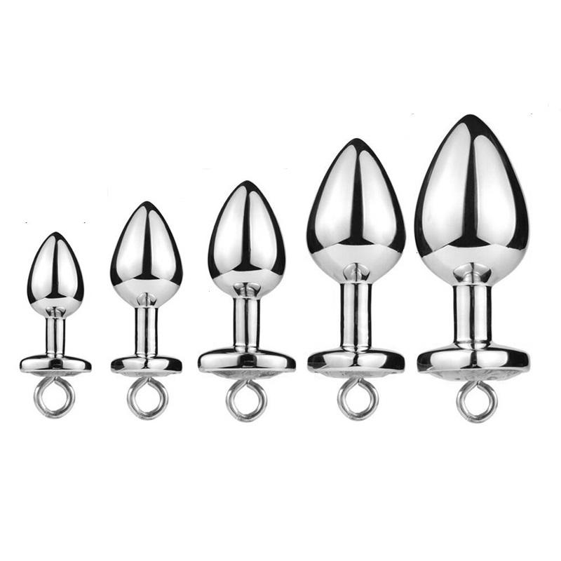 Super Mini malý střední velký set stahovací kroužek Křišťálové kovové anální korálky anální kolík Šperky bondage lock párová herní vložka