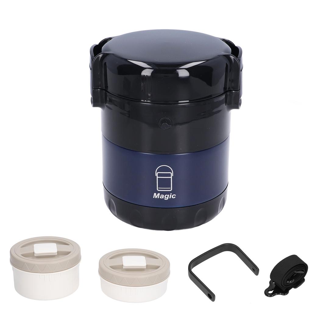 1.9L Insulated Lunch Containers Portable Stainless Steel Vacuum Insulated Food Jar with Strap for
