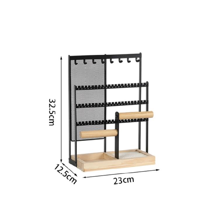 Jewelry Organizers Mesh Grid Design Suitable for Displaying Earrings Necklaces Rings Home or Shop Use Iron Wood Texture