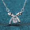 Huitan Fancy Women Pendant Necklace Bowknot Shaped Elegant Wedding Daily Engagement Accessories Inlaid Shiny CZ Fashion Jewelry