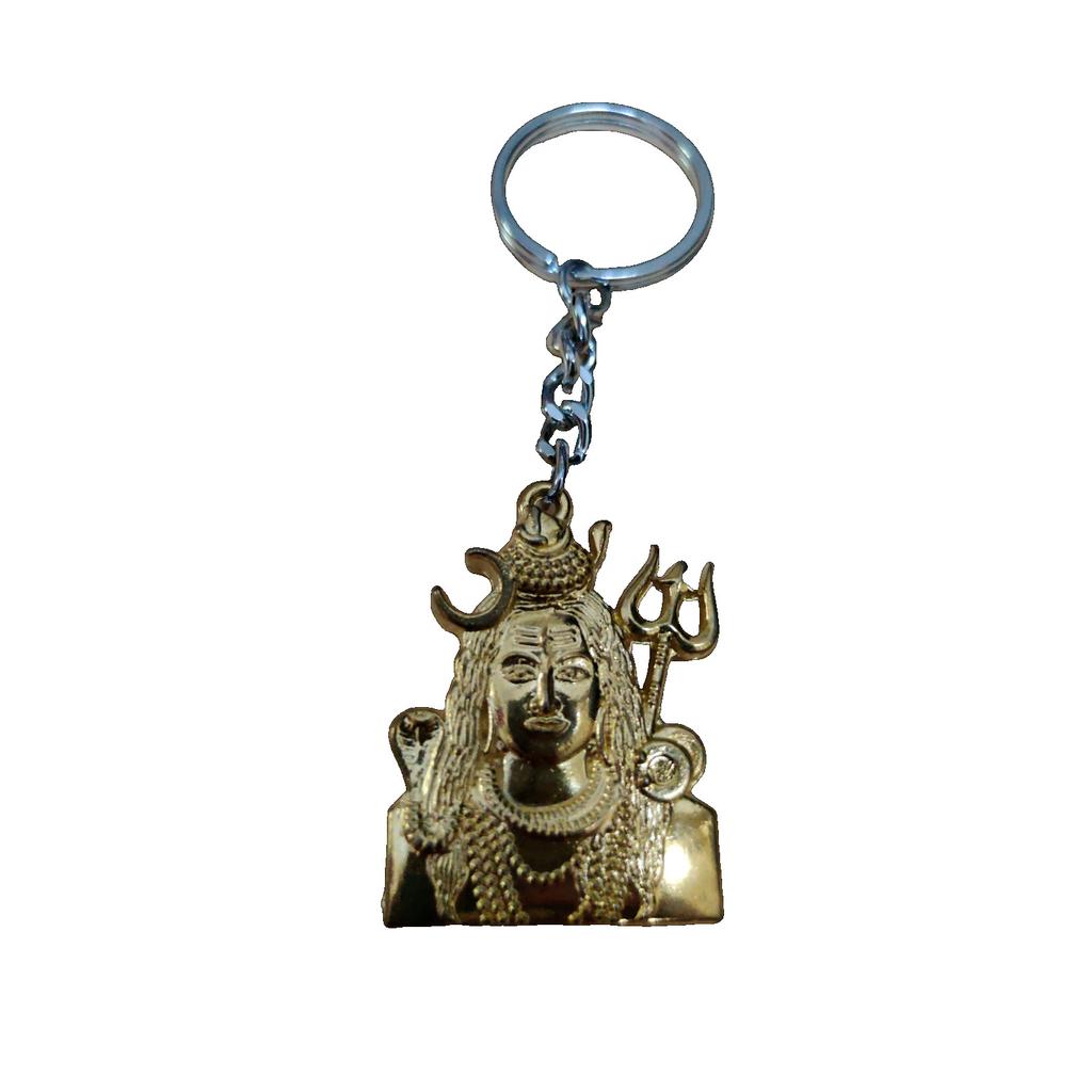 @ Indian Traditional Double Side Mahadev Key Chain Golden Color For Gift Zr935-60%Off