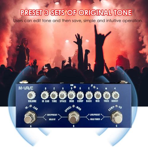 ZEYUAN CUBE BABY Portable Multi-Function Bass Composite Effect Pedal with Music Playback, Phone Recording, and Audio Interface Functions