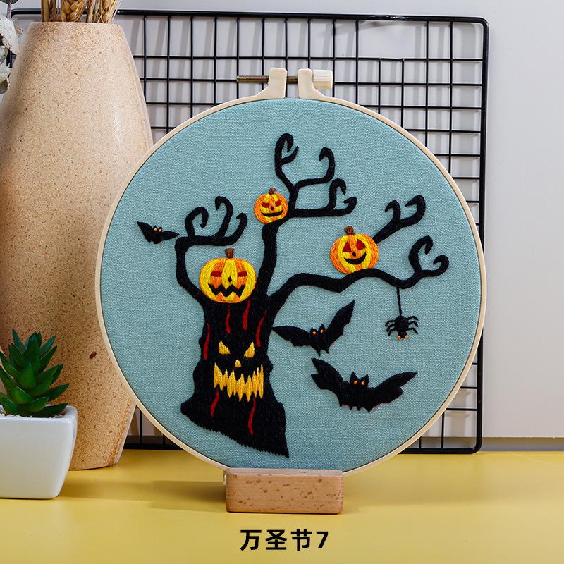 Diy Handmade Embroidery Material Package, Halloween Pumpkin Bat Ghost European And American Festivals Christmas
