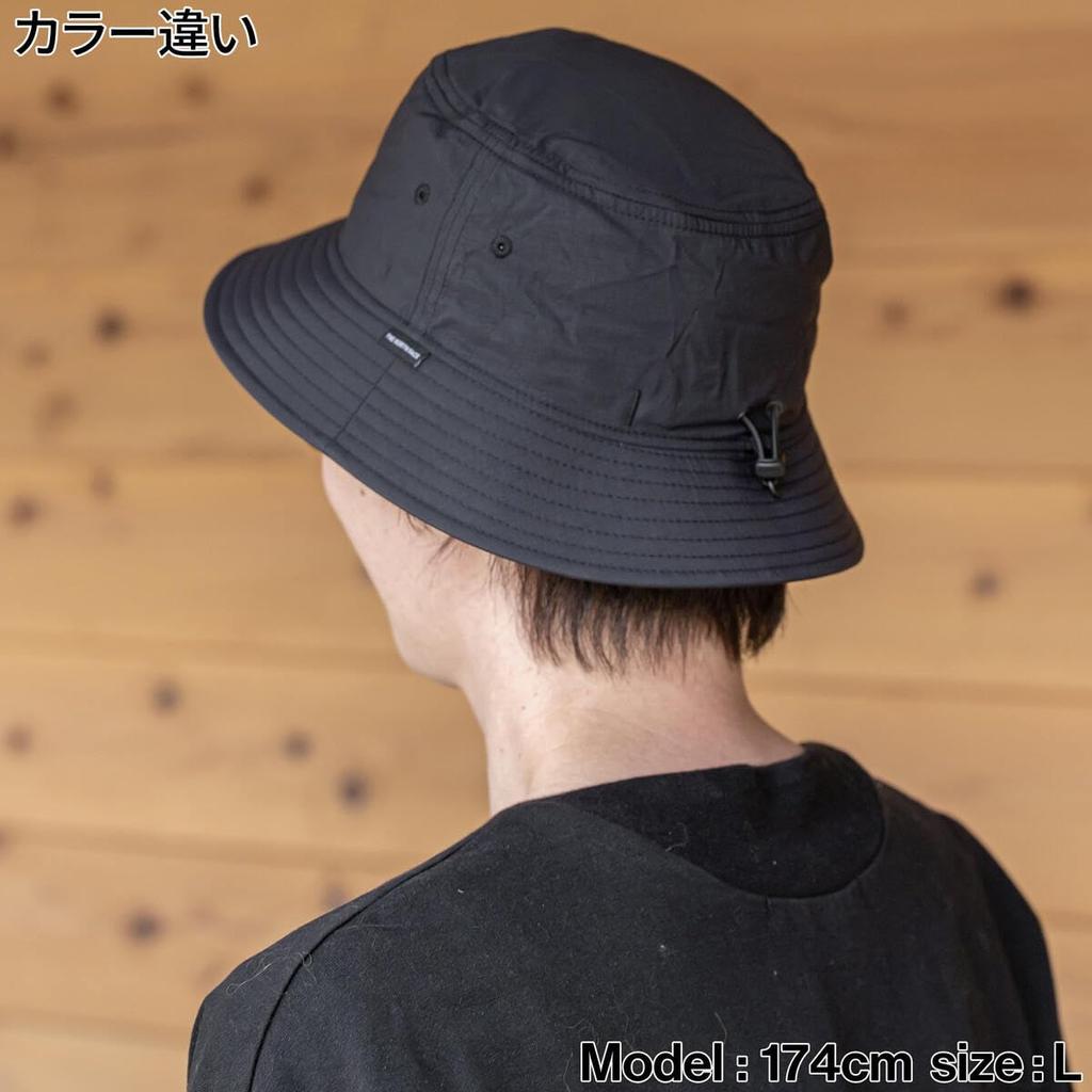 North Camp Side Water UV Removable Chin New M [The Face] Hat, Unisex, Repellent, Care, Strap, Taupe/Black