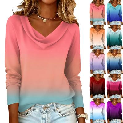 Top informal de punto con estampado degradado para mujer